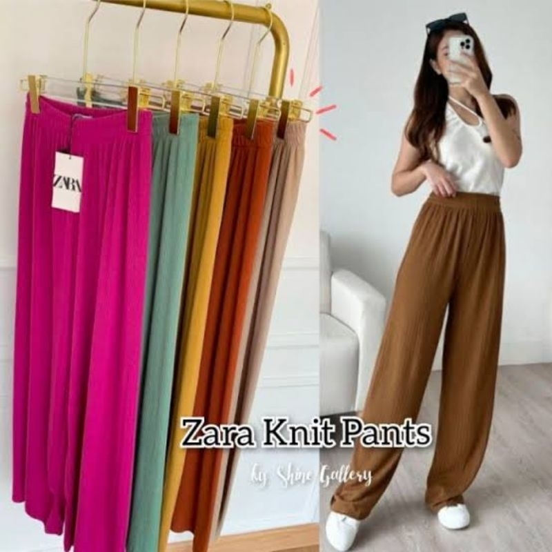 Kulot Zara rajut import celana kulot polos panjang celana ootd wanita terlaris bawahan cewek