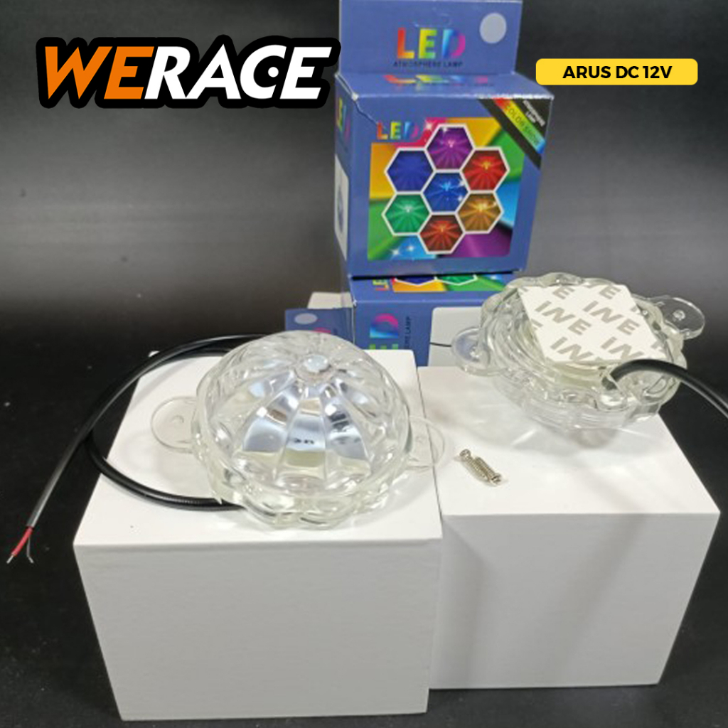 [WERACE] Lampu LED Atmosfir 3 Mode 12V Untuk Bawah Kolong Motor / Mobil Model Matahari Anti Air RGB