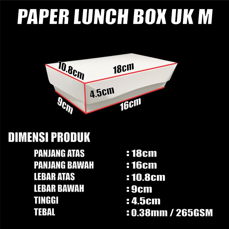 Paper Lunch Box Putih Uk M Food Tray Kertas Take Away Dus Semua Jasa Kirim