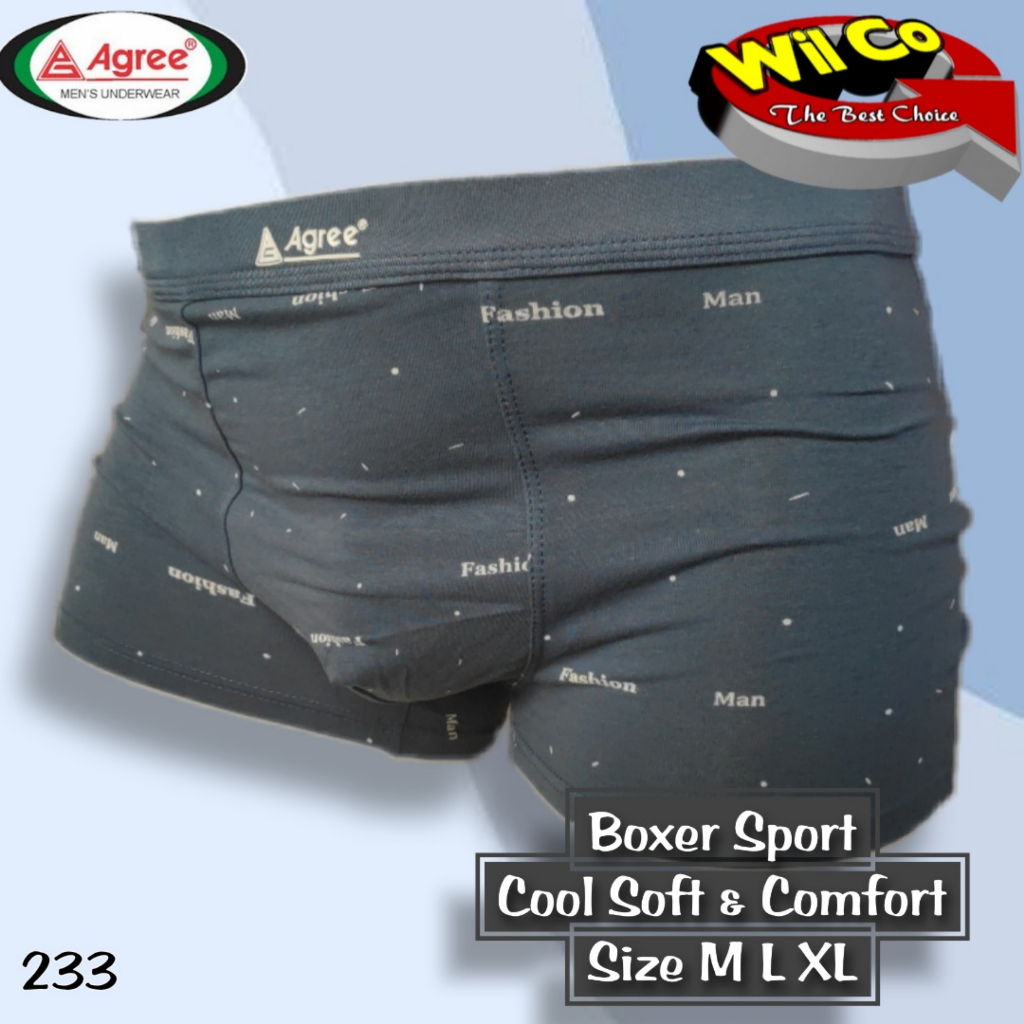 K233 - [Harga Per 1 Potong] CELANA DALAM PRIA CD [BOXER] PRIA PAKAIAN DALAM AGREE SIZE M - XL