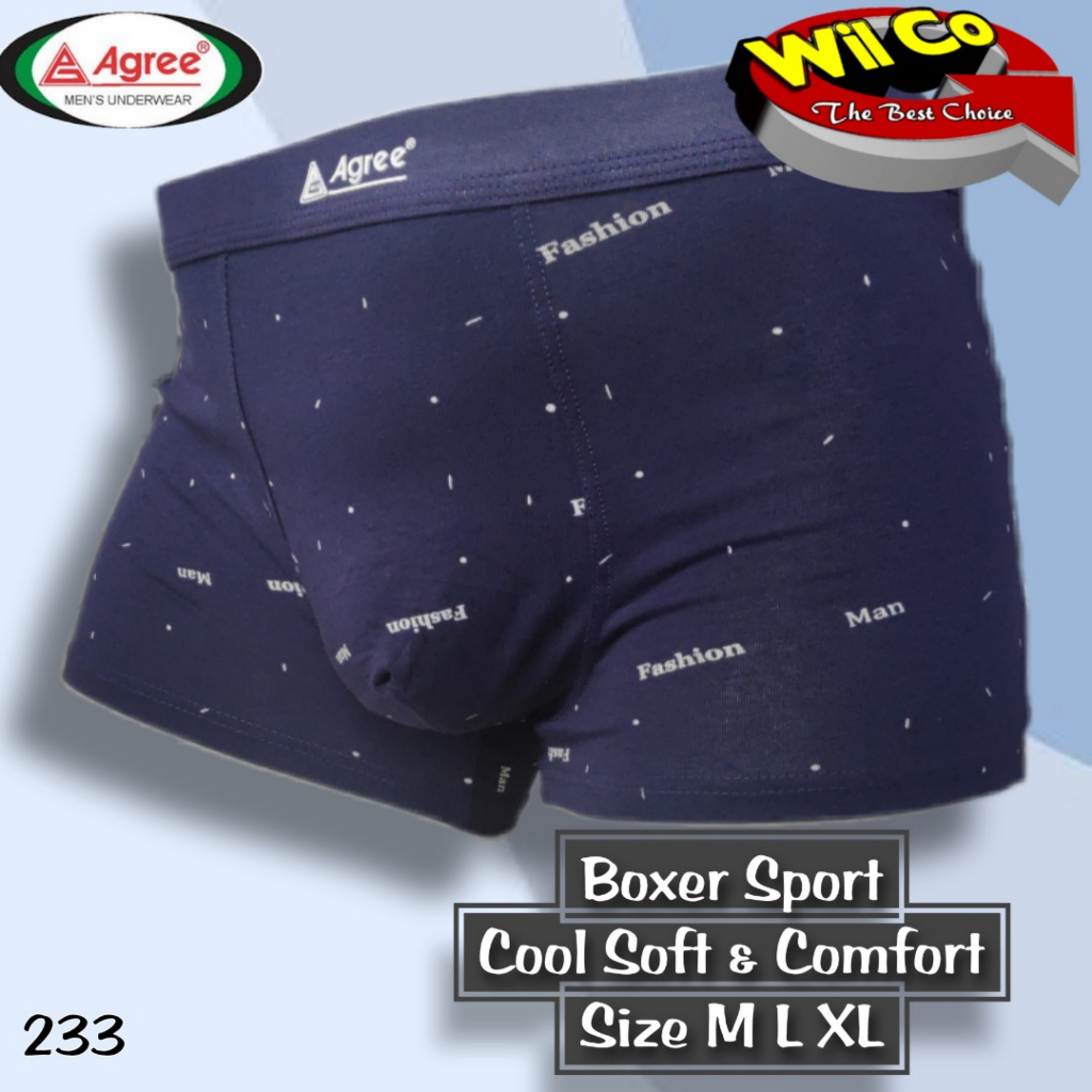 K233 - [Harga Per 1 Potong] CELANA DALAM PRIA CD [BOXER] PRIA PAKAIAN DALAM AGREE SIZE M - XL