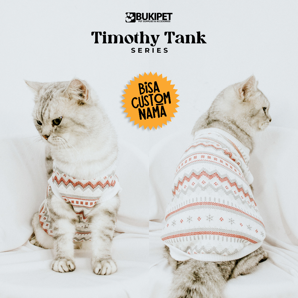 baju kucing anjing kelinci monyet lucu murah aksesoris hewan kecil - Timothy Tank Series