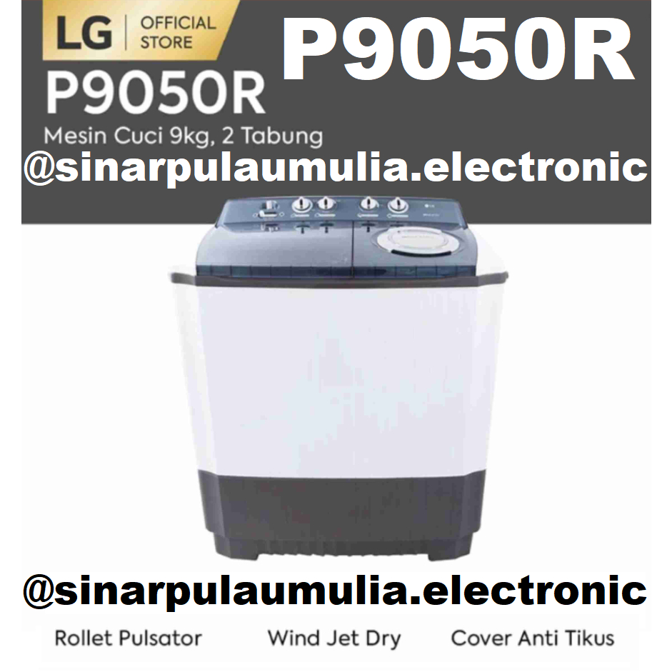 LG Mesin Cuci Manual 2 Tabung 9 KG - P905R / P 905 R / P 905R / P905 R