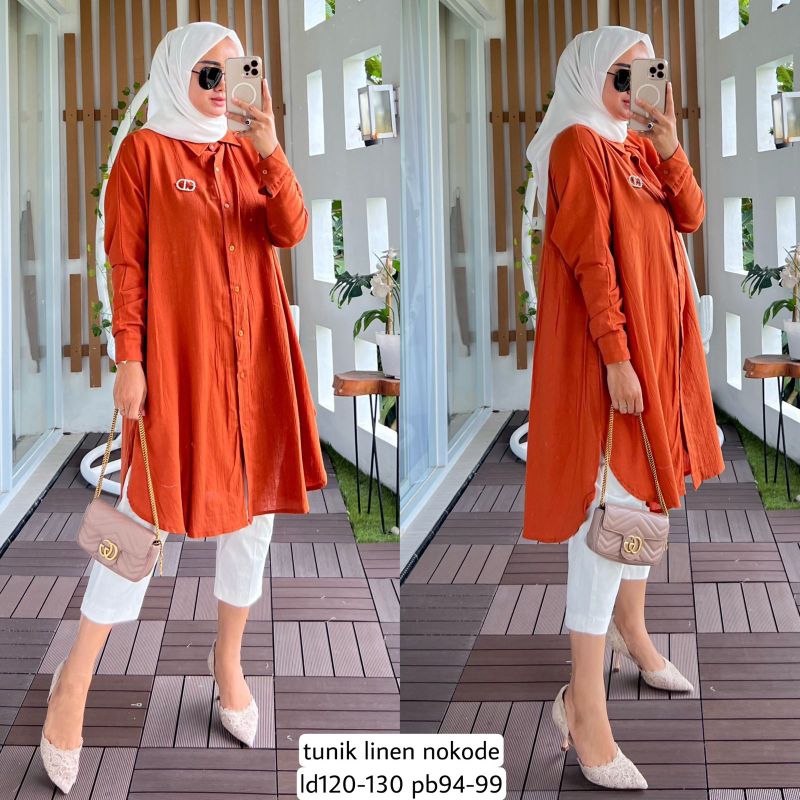 KANIA LONG TUNIK LINEN OVERSIZE // TUNIK IMPORT JUMBO