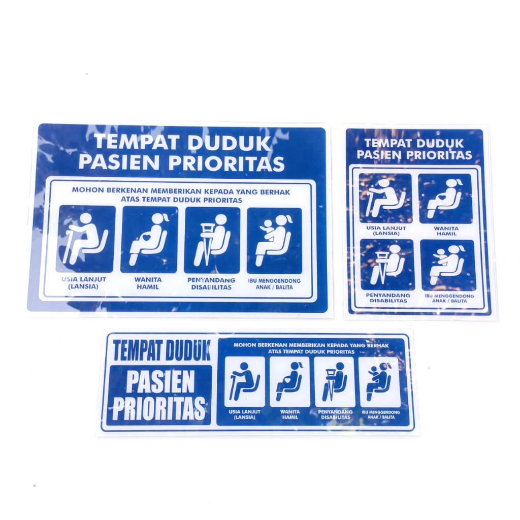 

Stiker Petunjuk Tempat Duduk Pasien Prioritas | Akrilik Petunjuk Tempat Duduk Prioritas