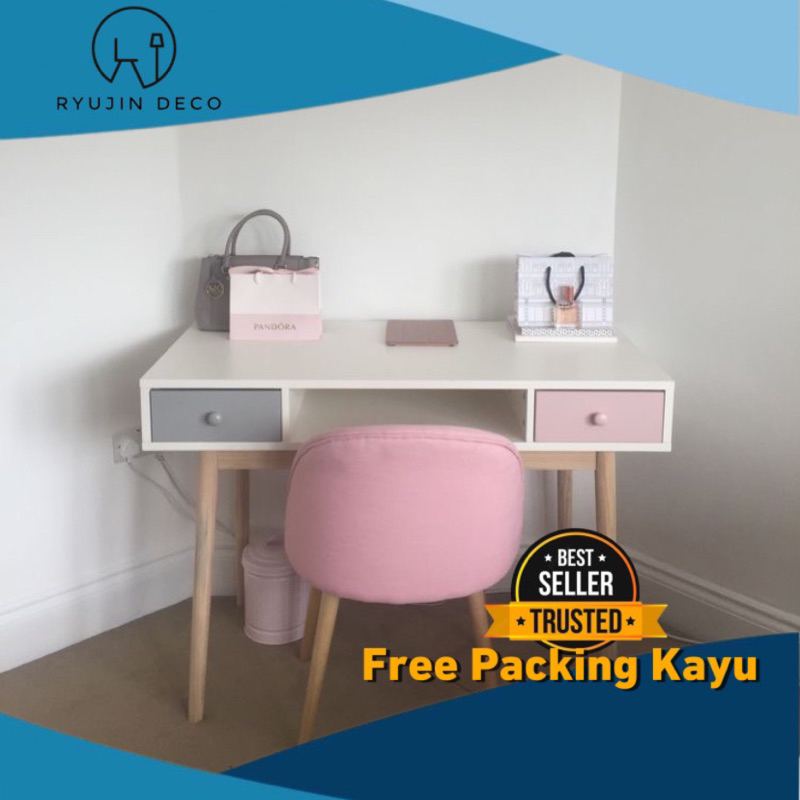 Meja Belajar Aesthetic Meja Belajar Murah Meja Korea