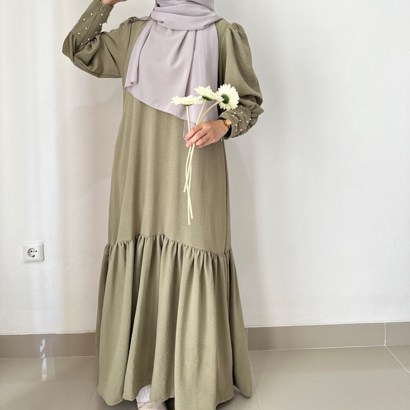 [ COD ] Zaira Dress by Ammisha | Fashion Muslim Gamis Payet Kekinian | Dress Muslimah Busui Friendly | Kondangan OOTD