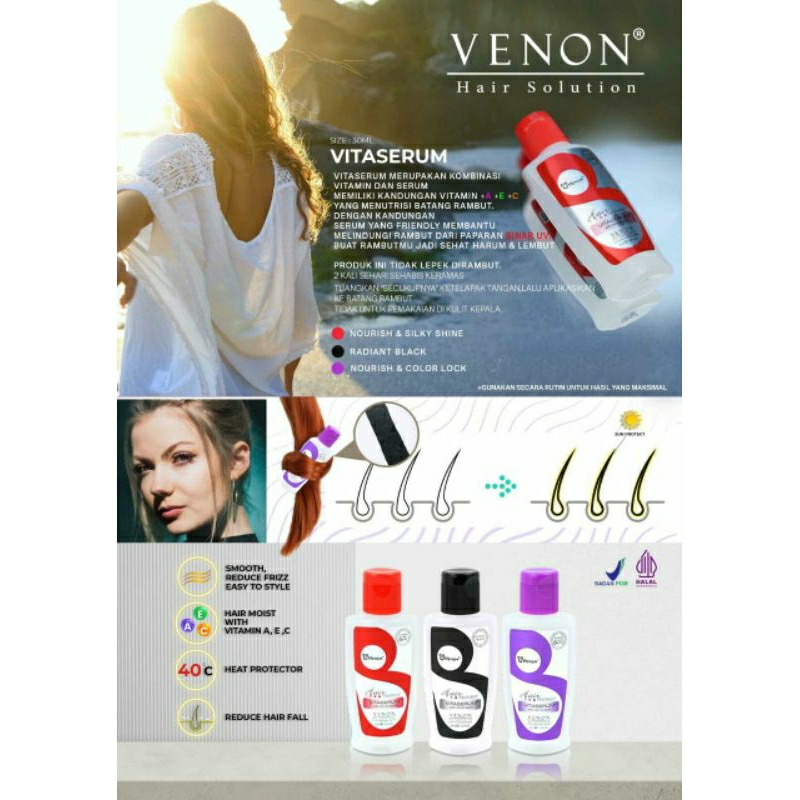 Venon vita serum with vitamin E, A, C fusiun series 30ml SATUAN