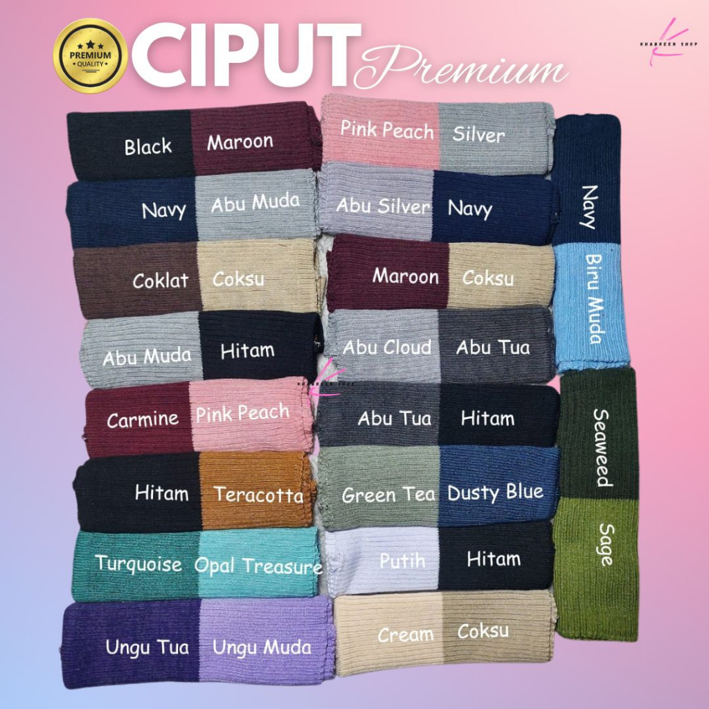 Ciput Inner Hijab Premium Bandana Rajut 2 Warna Dalaman Jilbab Awet Tebal