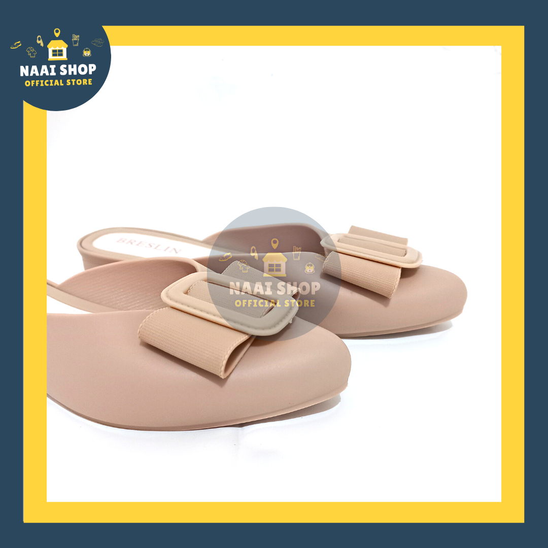 Sepatu selop wanita model Pita size 37-41 Sepatu mules wedges slop heels rendah cewek terlaris slip on import premium murah terbaru korea style Sepatu sandal casual kekinian naai shop breslin