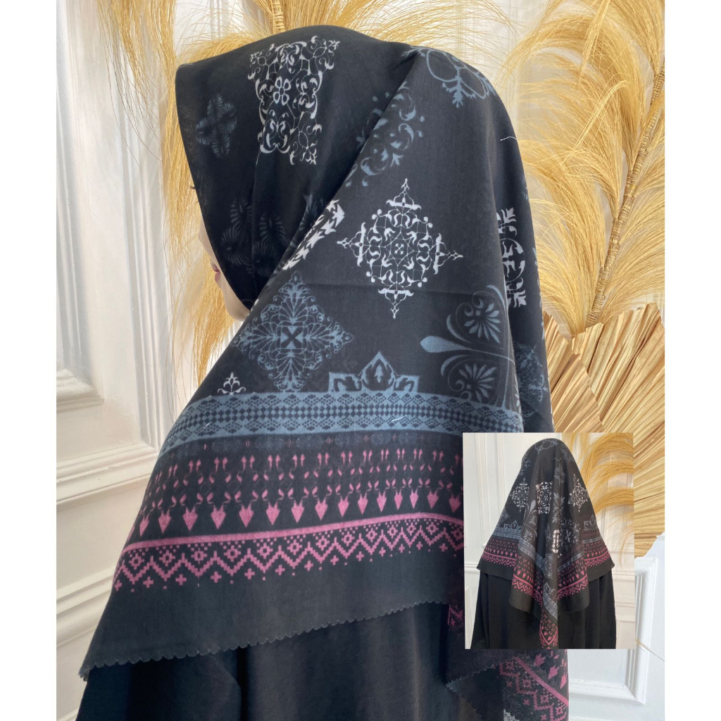 Hijab Segi Empat Voal Motif