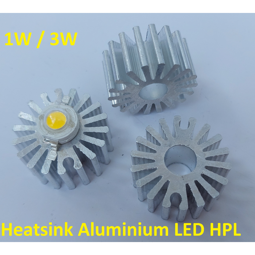 Radiator Pendingin Heatsink Aluminium Cooling Silinder LED HPL 1W 3W BENTUK BINTANG