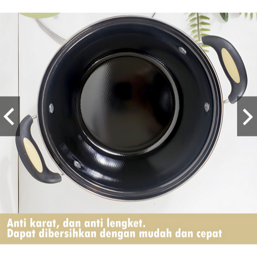 Panci Sop 22cm Enamel Stainless Soup Pot Panci Susu Panci Sup Enamel Tutup Kaca Soup Pot Panci Susu Enamel