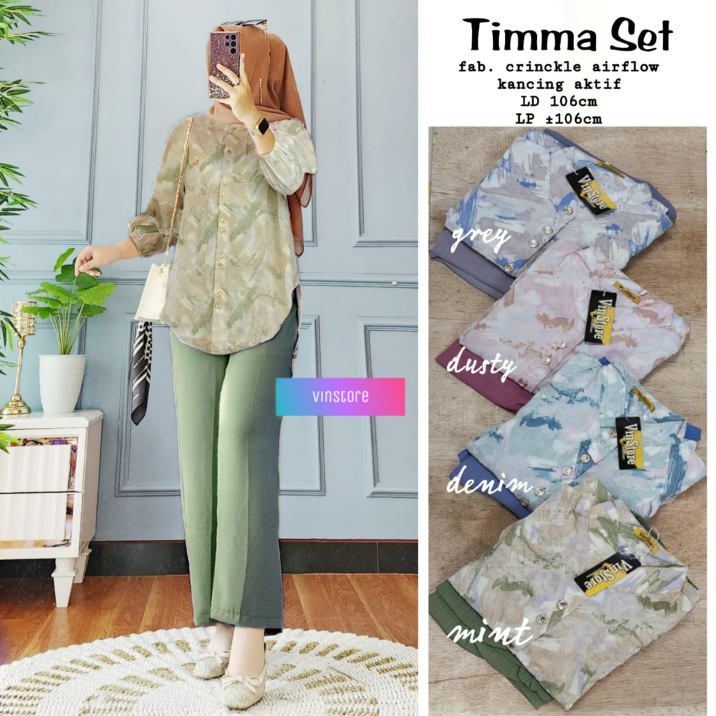 TIMMA SET BY VINSTORE / SETELAN CRINCLE TERBARU BEST SELLER