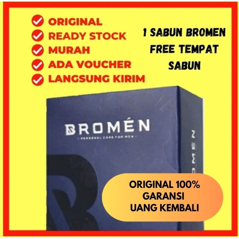 (HEMAT SALE) 𝗕𝗥𝗢𝗠𝗘𝗡 𝗦𝗔𝗕𝗨𝗡 𝗖𝗢𝗪𝗢𝗞 1 PCS  SABUN SAJA Perawatan Wajah Cowok Penghilang Jerawat Harum Wangi Maskulin