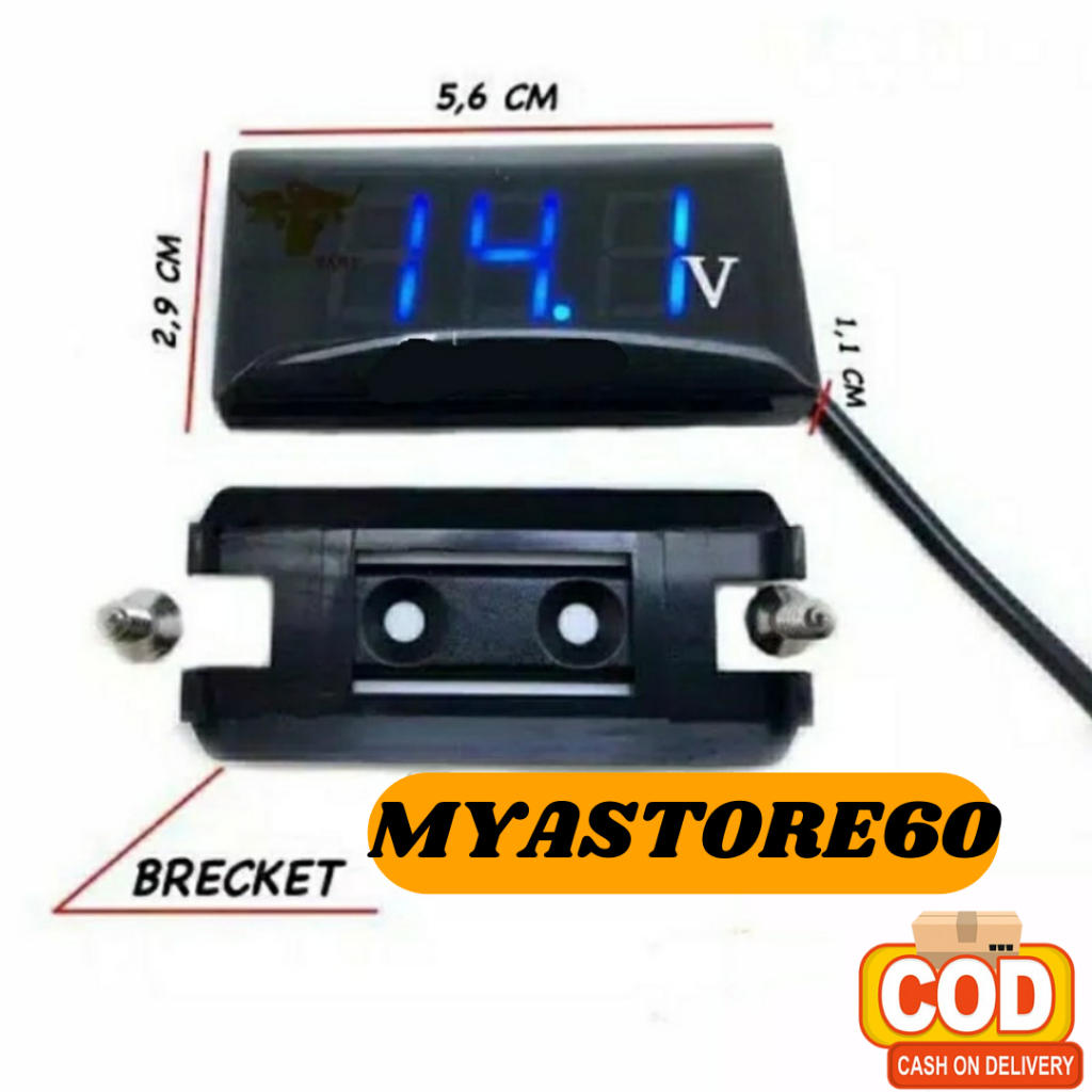 Voltmeter Volt Meter Digital Motor Slim WATERPROFF Model Rizoma Digital Aksesoris Variasi Sparepart Motor