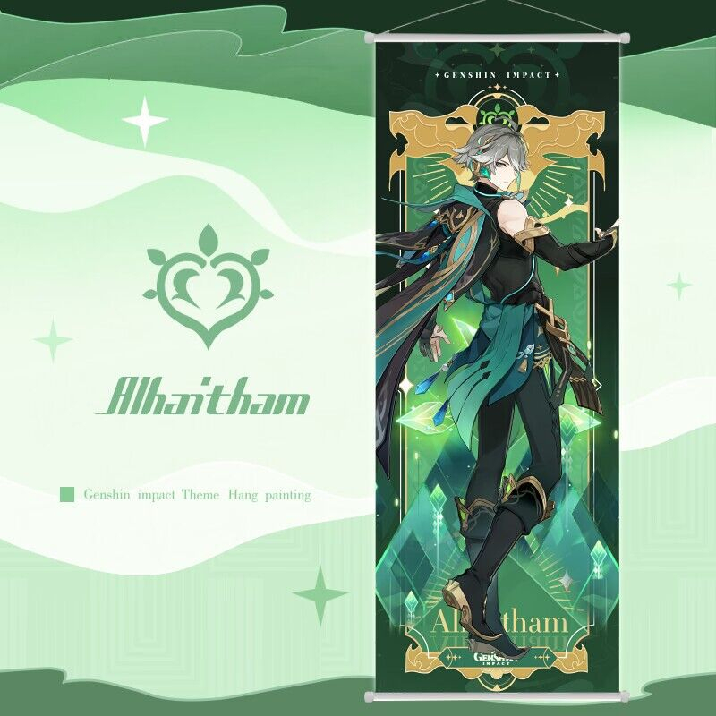 Xiao Kazuha Venti Hutao Zhongli Kirara Alhitham poster kain 25x70cm