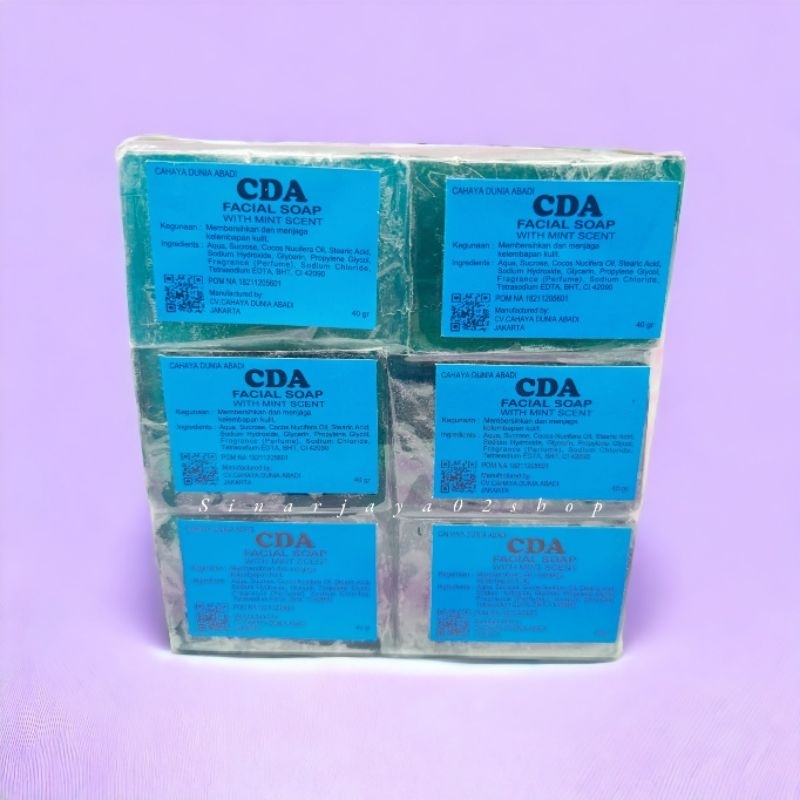 12 pcs - Sabun CDA Biru Batang With Mint Scent Bpom 40gr