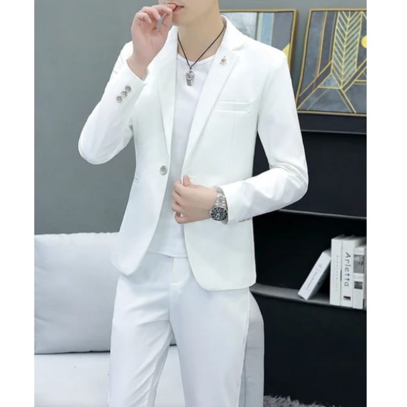 Jas Blazer Pria Warna Putih - Blazer Putih