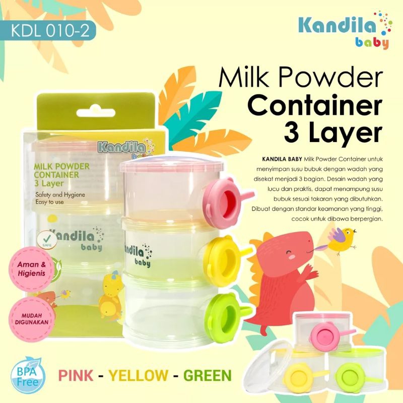 Kandila Baby Milk Powder Container 3 Layer KDL 010-2 Tempat Susu Bayi