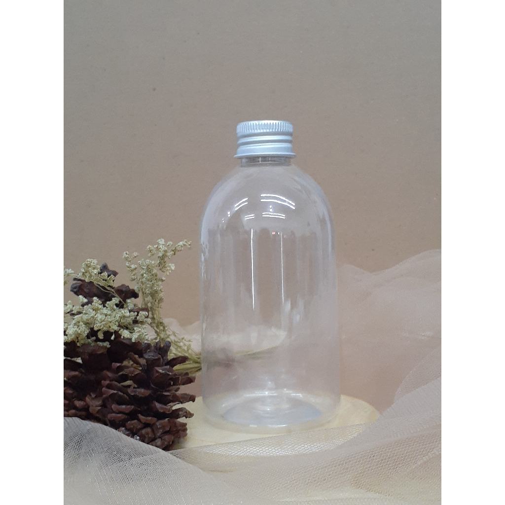 Botol plastik 250ml Oval bening tutup ulir