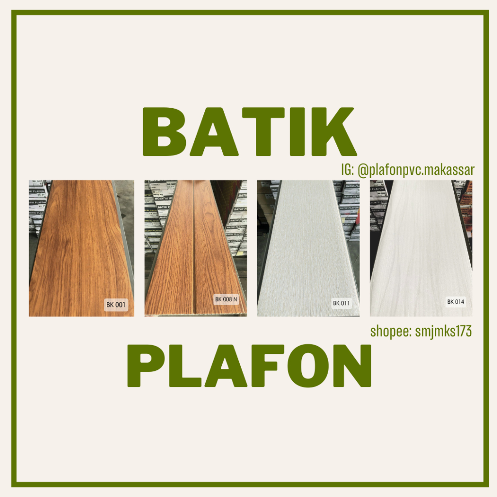 PLAFON PVC 4 METER MURAH BERKUALITAS BATIK PLAFON MOTIF DOFF/DOP