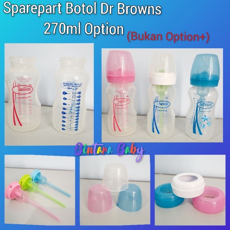 Botol Susu Dr Browns 270ml Ring Botol Susu Dr Browns Collar bottle / Leher botol dr brown Tutup Dr Browns Tipe Option Putih Biru Pink