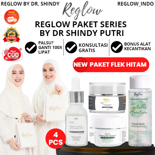 REGLOW 4PCS PAKET FLEK Serum Day + Night Cream Facial Wash Skincare Dokter Shindy Original