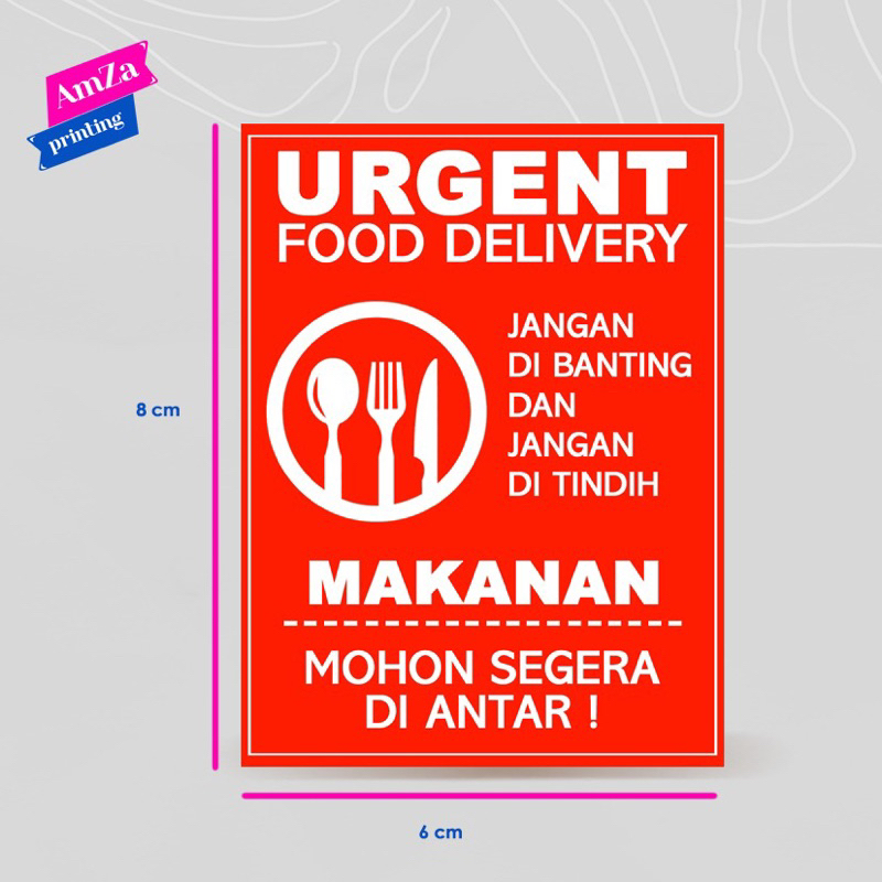 

STIKER FRAGILE FOOD DELIVERY URGENT 8x6 cm