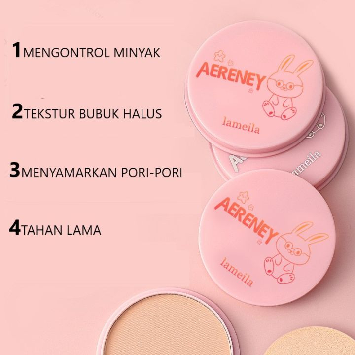 LAMEILA Powder Bedak Pink padat Bedak Tahan Lama Pink Lameila