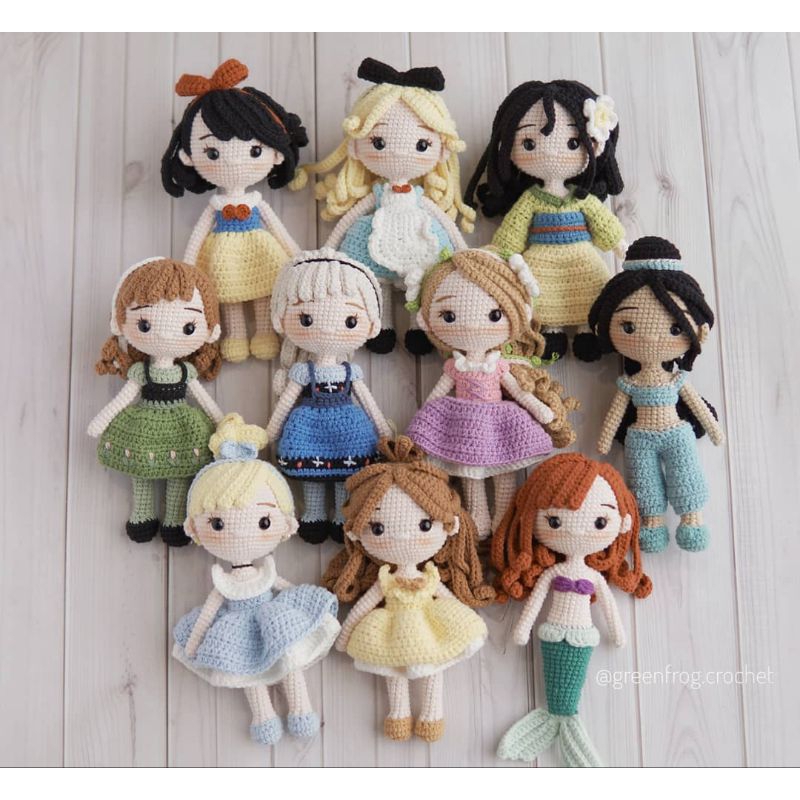 Boneka Rajut Princess / Boneka Rajut Disney / Amigurumi Disney / Amigurumi Princess / Boneka Rajut L