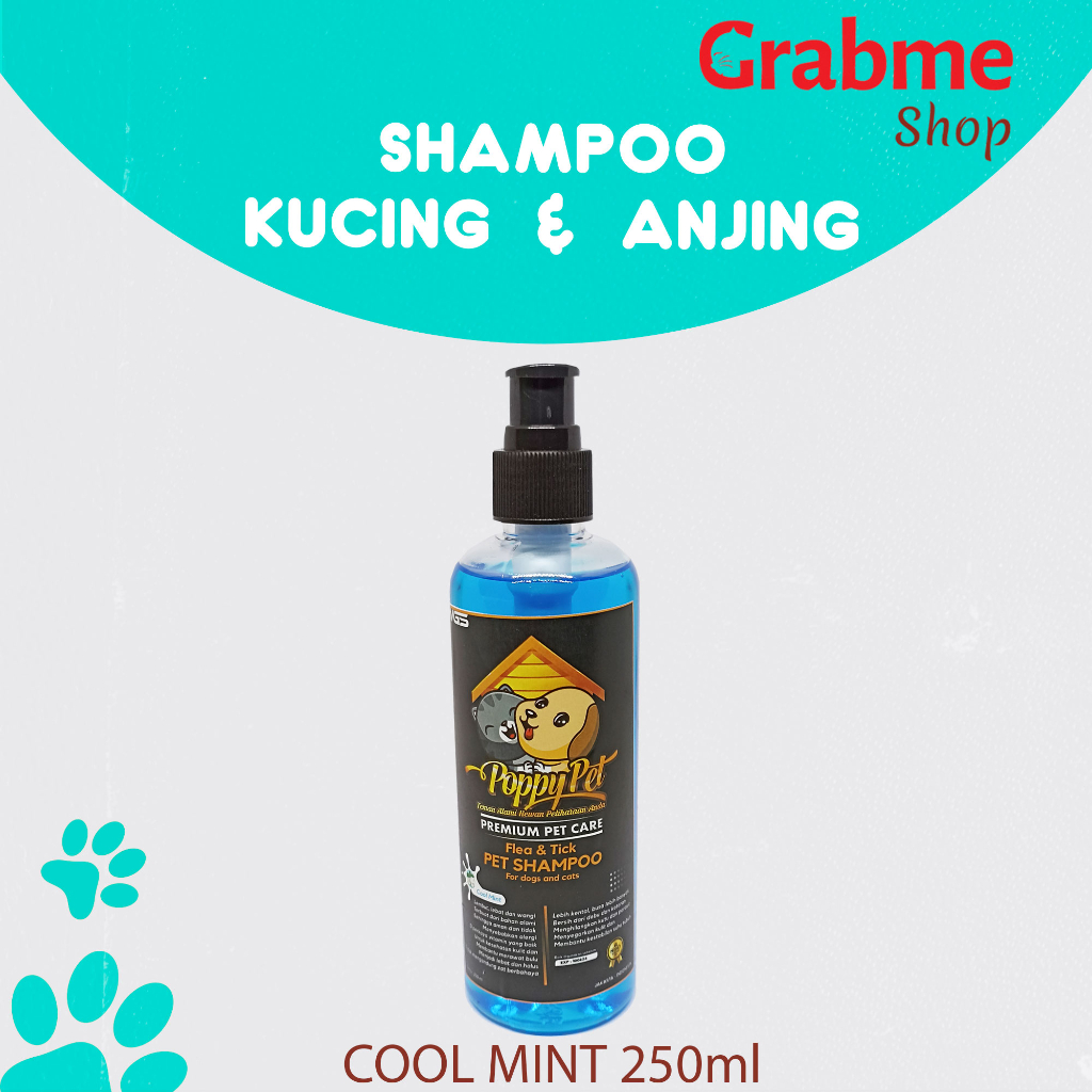 Shampoo Kucing &amp; Anjing POPPY PET Wangi Premium Pet care 250ml