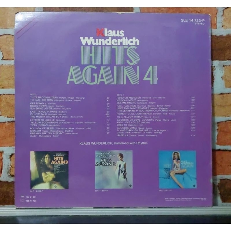 Vinyl Piringan Hitam 12 inch Klaus Wunderlich-Hits Again 4