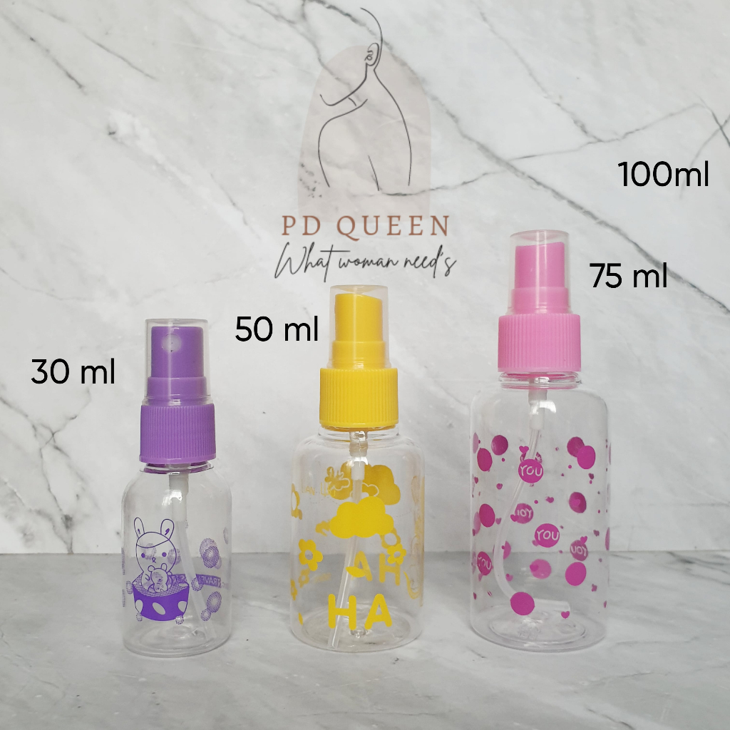 Botol Spray 30 ml 50 ml 75 ml PET TEBAL | Botol Spray Alkohol Bening | Botol Spray Refill | Botol Pa
