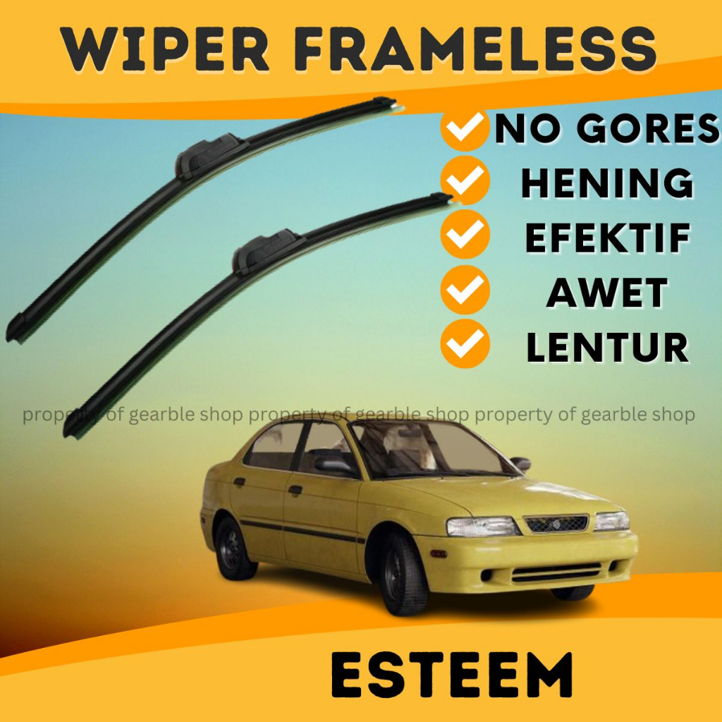 Wiper Kaca Depan Esteem Wifer Mobil Esteem Model Pisang Bahan Karet Sepasang 1 Set 2 Pcs