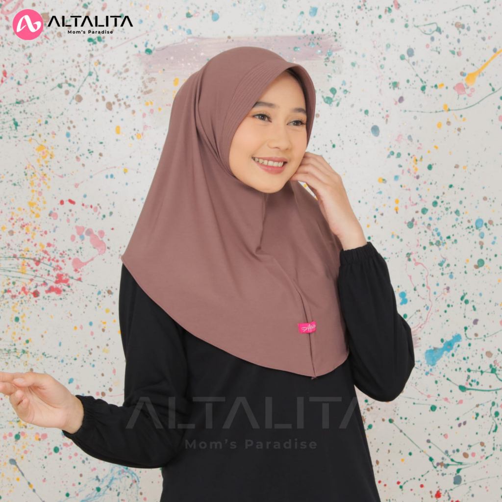 Altalita - Jilbab Bergo Instan Qiara Penguin Size S Hijab Sport Jersey Premium Kerudung Instan Menutup Dada Terbaru Cocok Untuk Sekolah Olahraga Volly Futsal Senam dan Sehari-Hari