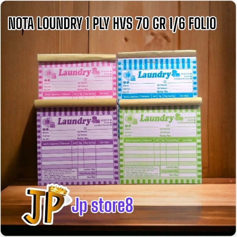 

NOTA LOUNDRY 1 PLY & 2 PLY 1/6 FOLIO - SIAP KIRIM