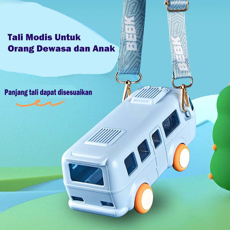 [1KG 2PCS] Babyland Botol Air Minum Bentuk Bus Dengan Sedotan Tritan Botol Mainan Anak