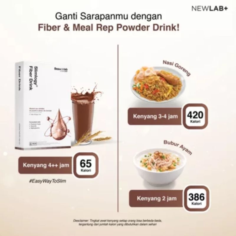 NEWLAB Fiber Drink Rasa Cokelat Minuman Pengganti Makan 250gr
