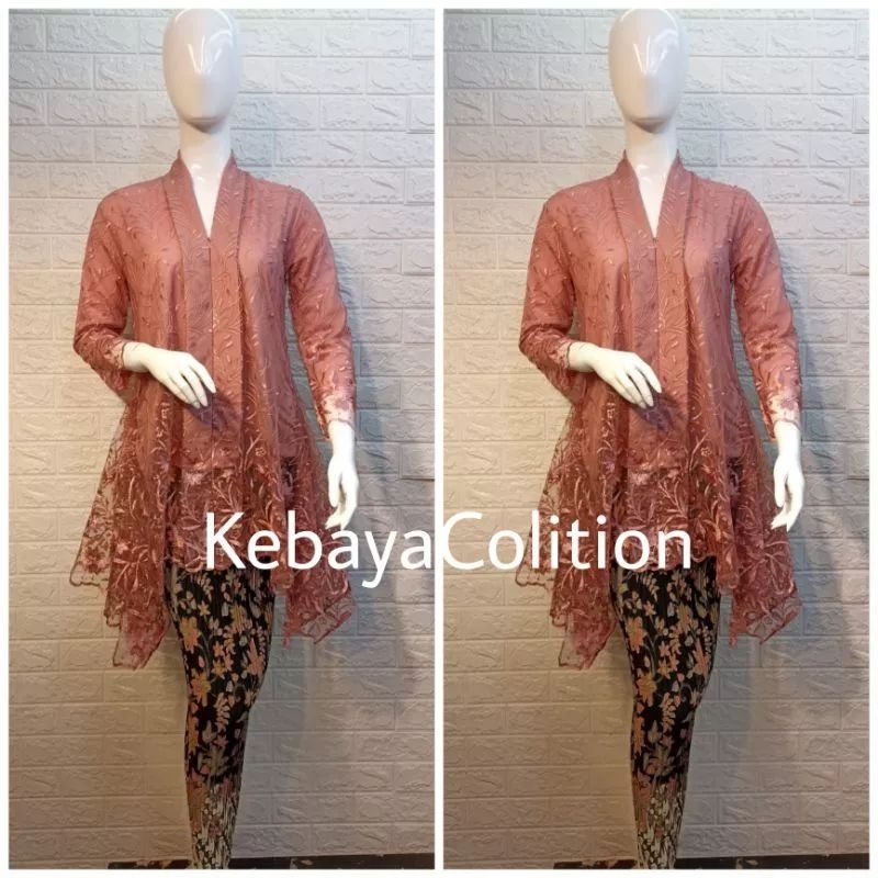 SETELAN KEBAYA PESTA TULLE BORDIR PAYET MUTIARA BUSUI KARTINI AJC +ROK PANJANG SIZE M L XL XXL