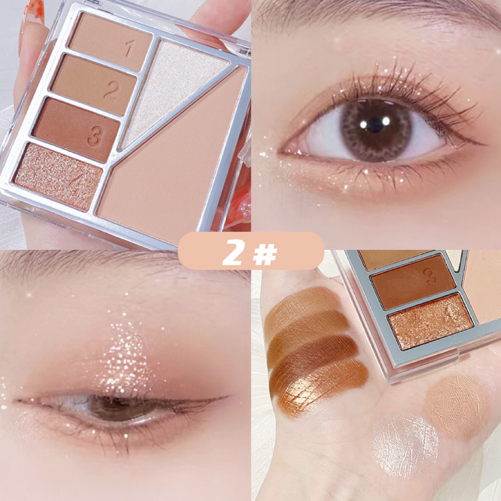 Eyeshadow Palette Matte Pearly Multifunction Highlighter Blush 6 Warna