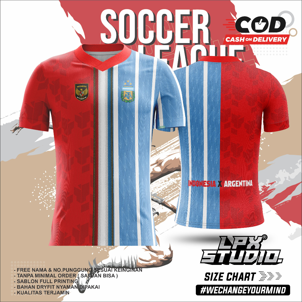 Jersey Indonesia X Argentina Friendly Match Edition Free Name Set Custom