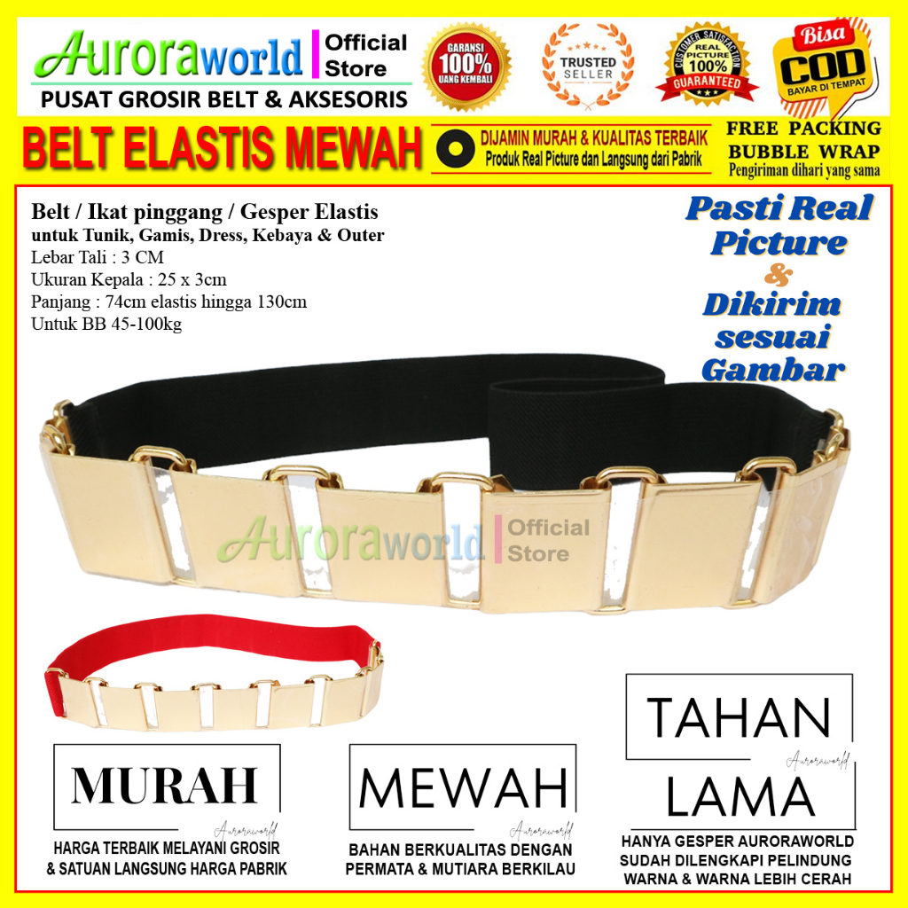 AURORAWORLD Belt cewek Gesper perempuan Ikat Pinggang wanita OBI Sabuk Mewah fashion Korea untuk Dress Tunik Gaun Terbaru