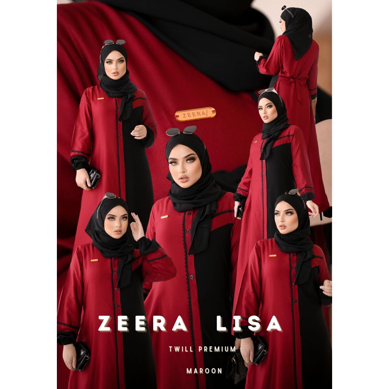 Daster Arab Zeera LISA Maxi Dress Gamis Twill Premium