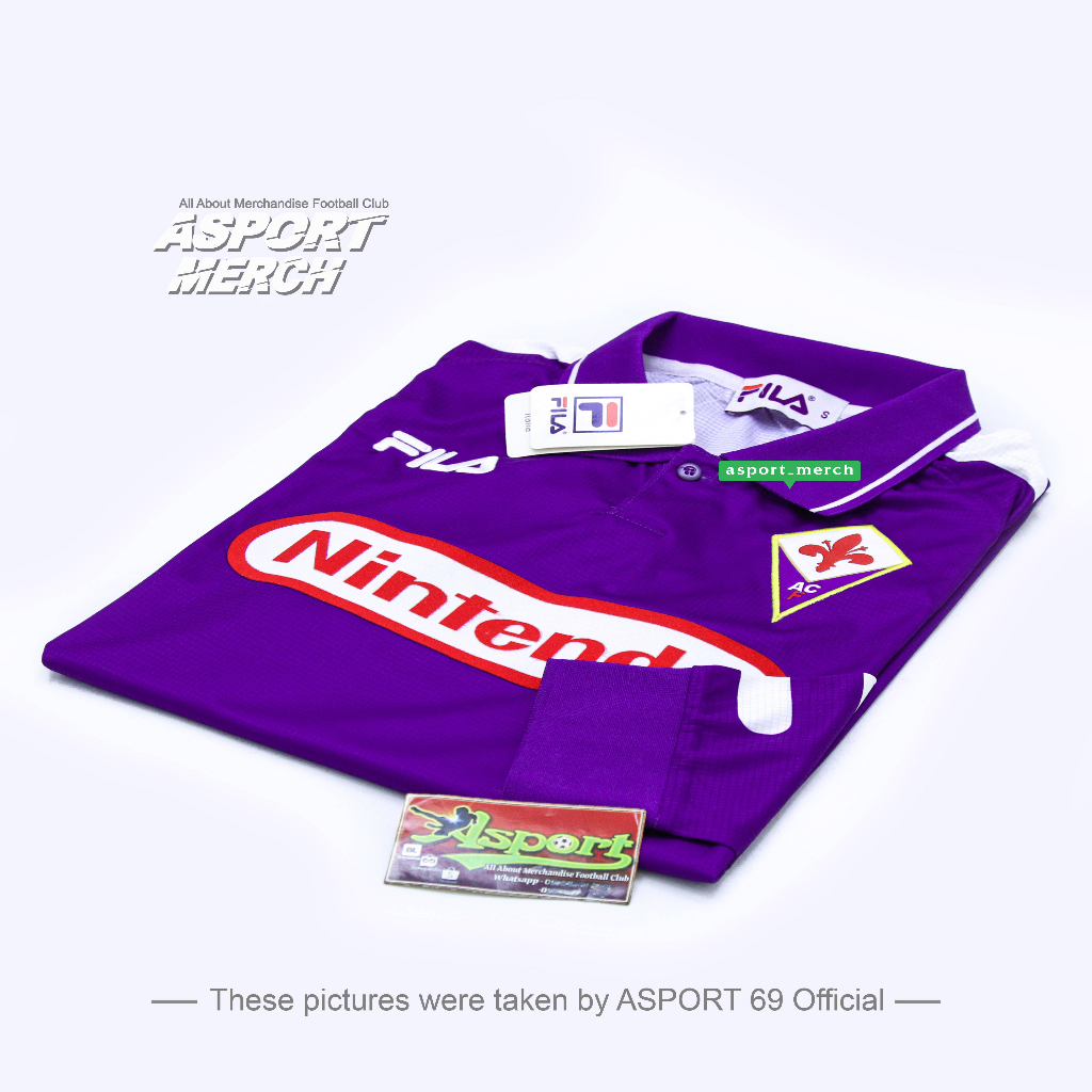 QH JERSEY BOLA FIORENTINA RETRO HOME 1998 1999 LONG SLEEVE SOCCER JERSEY RETRO FIORENTINA HOME 98 99