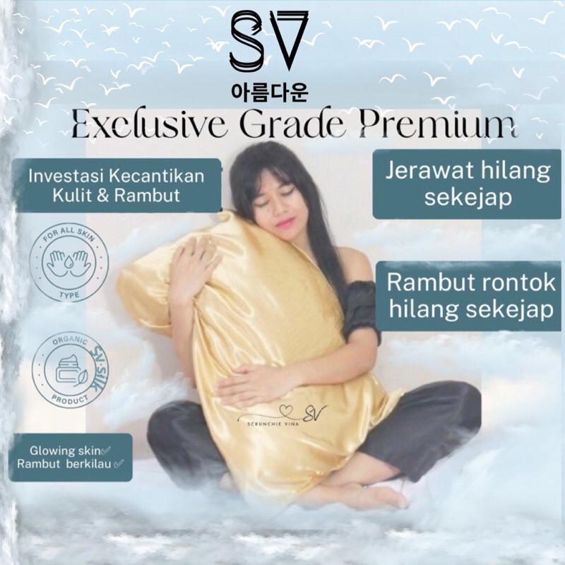 SARUNG BANTAL SILK SATIN BY SV ROSE GOLD| CASE BANTAL SATIN | PILLOW CASE SATIN |COVER BANTAL