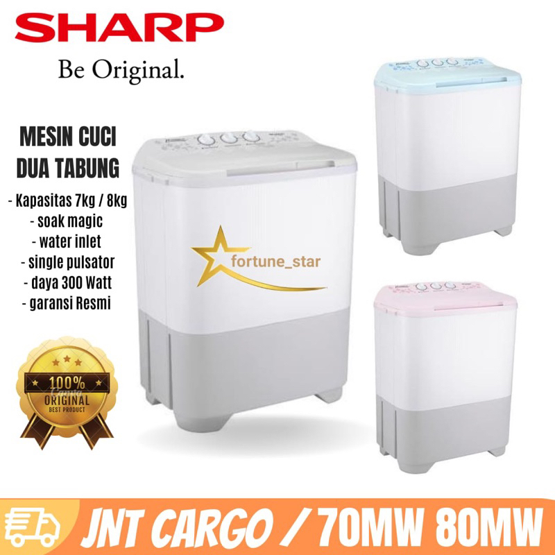 Mesin Cuci 2 Tabung 8KG Sharp Es-T80mw Puremagic