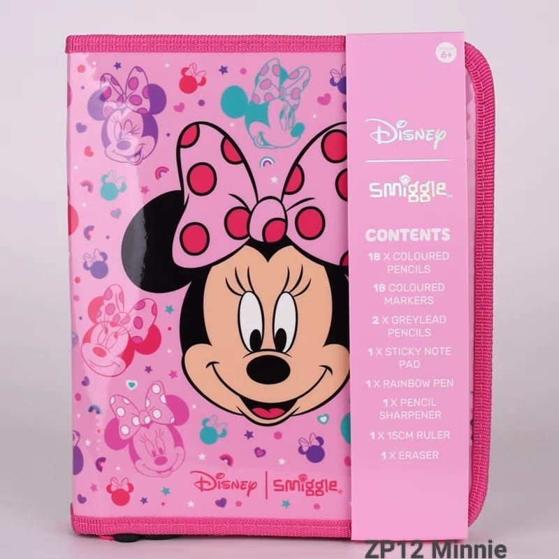Zip it Pensil Case Minnie/Tempat pensil Set isi Lengkap