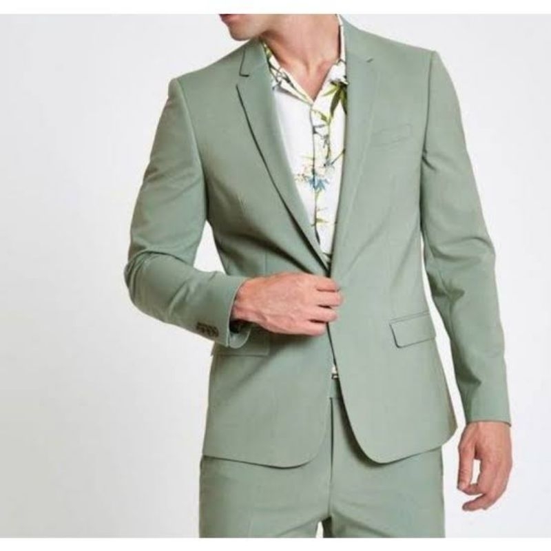 Jas Blazer Pria Semi Formal Sage green / Blazer Hijau sage