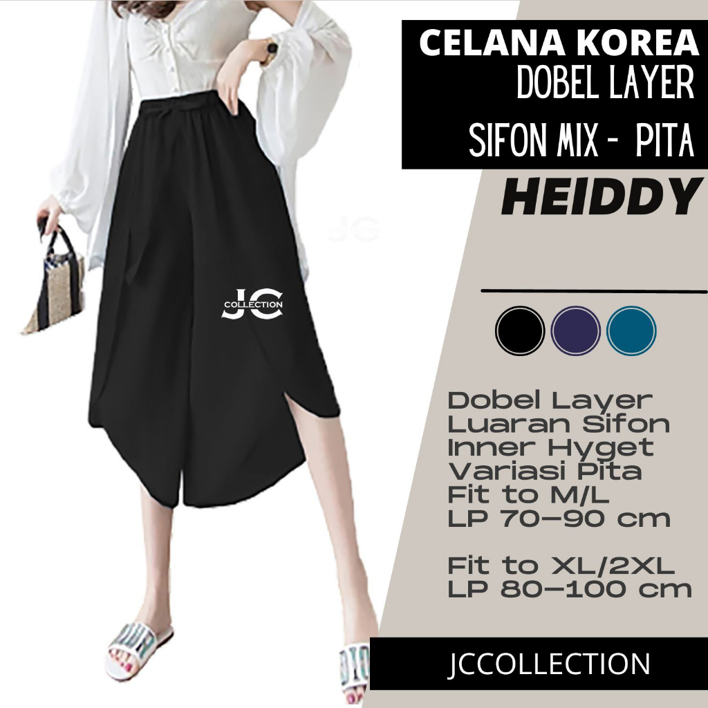 Stice Pants Dobel Layer / Celana Casual Sifon Korea Pants / Celana Wanita dewasa cropped pants Heidy JCCollections